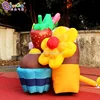 New 6x2.2x2.5 mH Inflatable Cup Cake Castle Backdrop Wall For Decoration - BG-Z0167 6