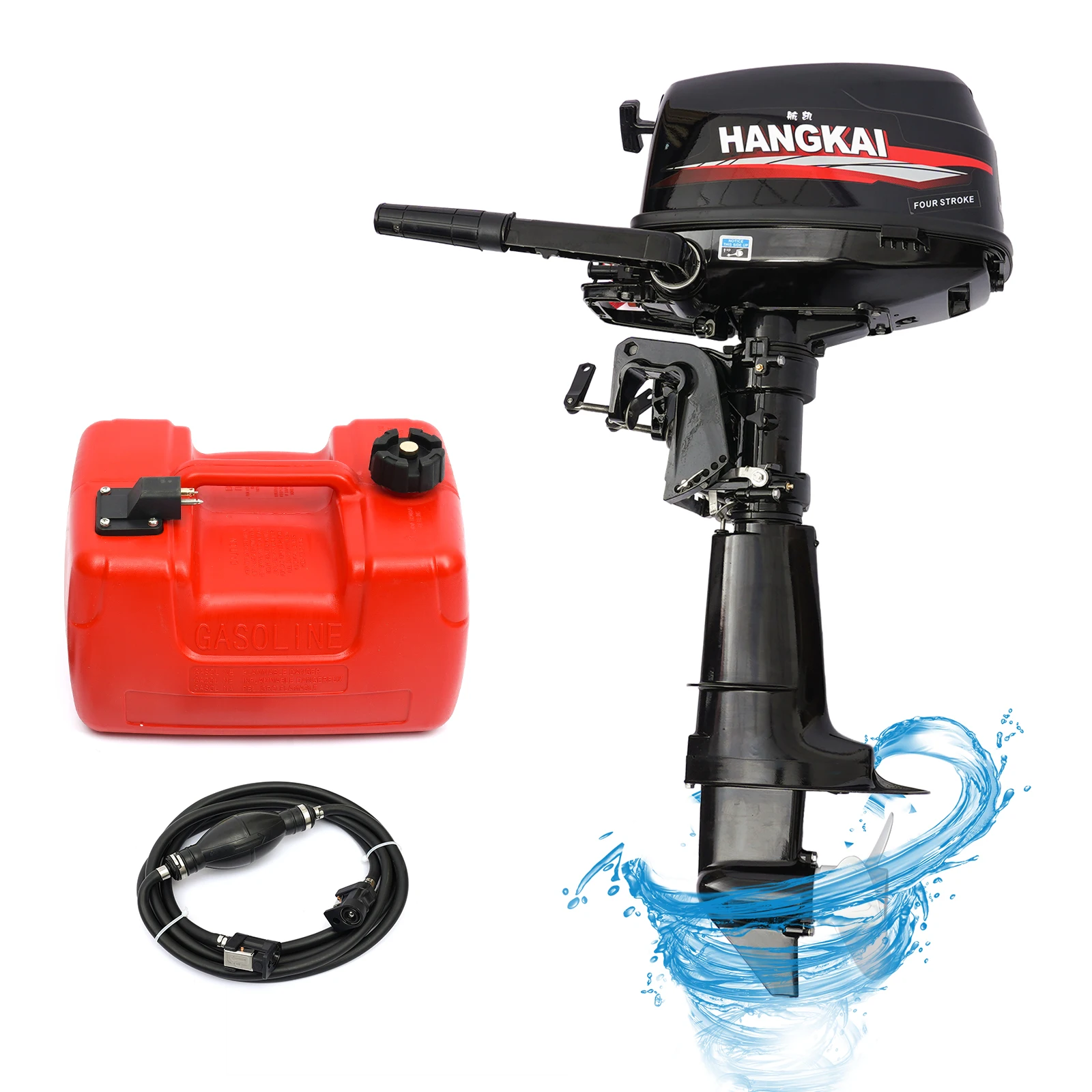 

HANGKAI Water Cooling Outboard Motor, 6.5HP, 4-Stroke Boat Engine, Marine Engine