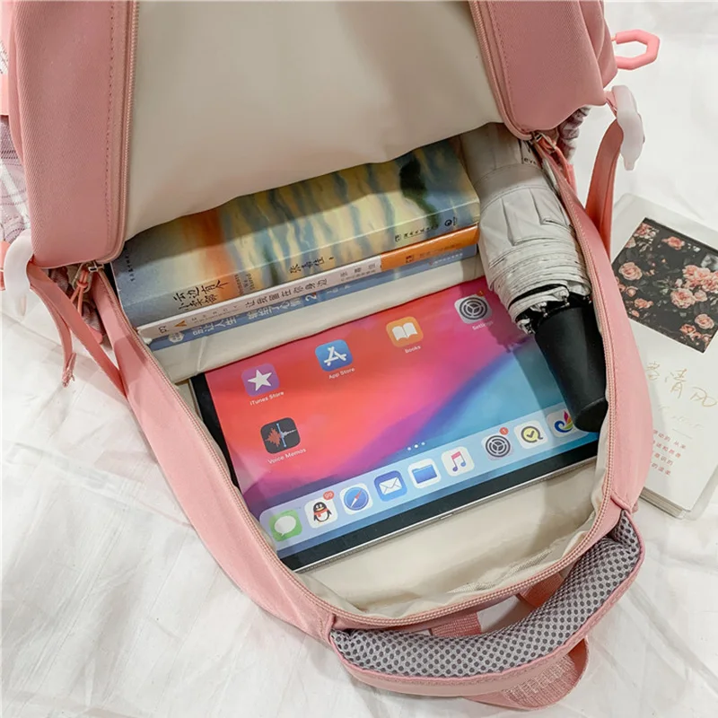 Trendy Kawaii Women Plaid School Bag  College Female Backpack Fashion Lady Cute Girl Lattice Backpack Travel Laptop Student Bags