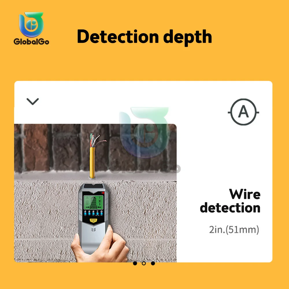 Detector de Metais em Parede Parafuso Prisioneiro Localizador Sensor Scanner Cabo Fios Subterrâneo Profundidade Rastreador Detector de Metais com Display Lcd hd - Image 4