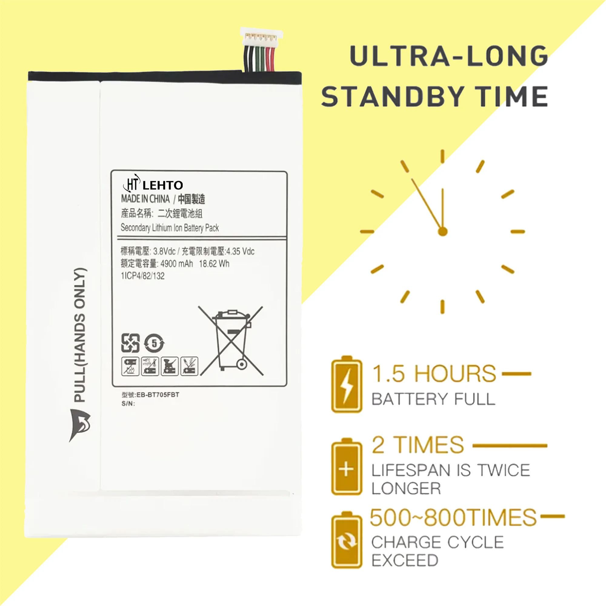 EB-BT705FBC EB-BT705FBE Battery For Samsung Tab S 8.4 SM-T700 SM-T705 T705  Capacity Tablet Batteries