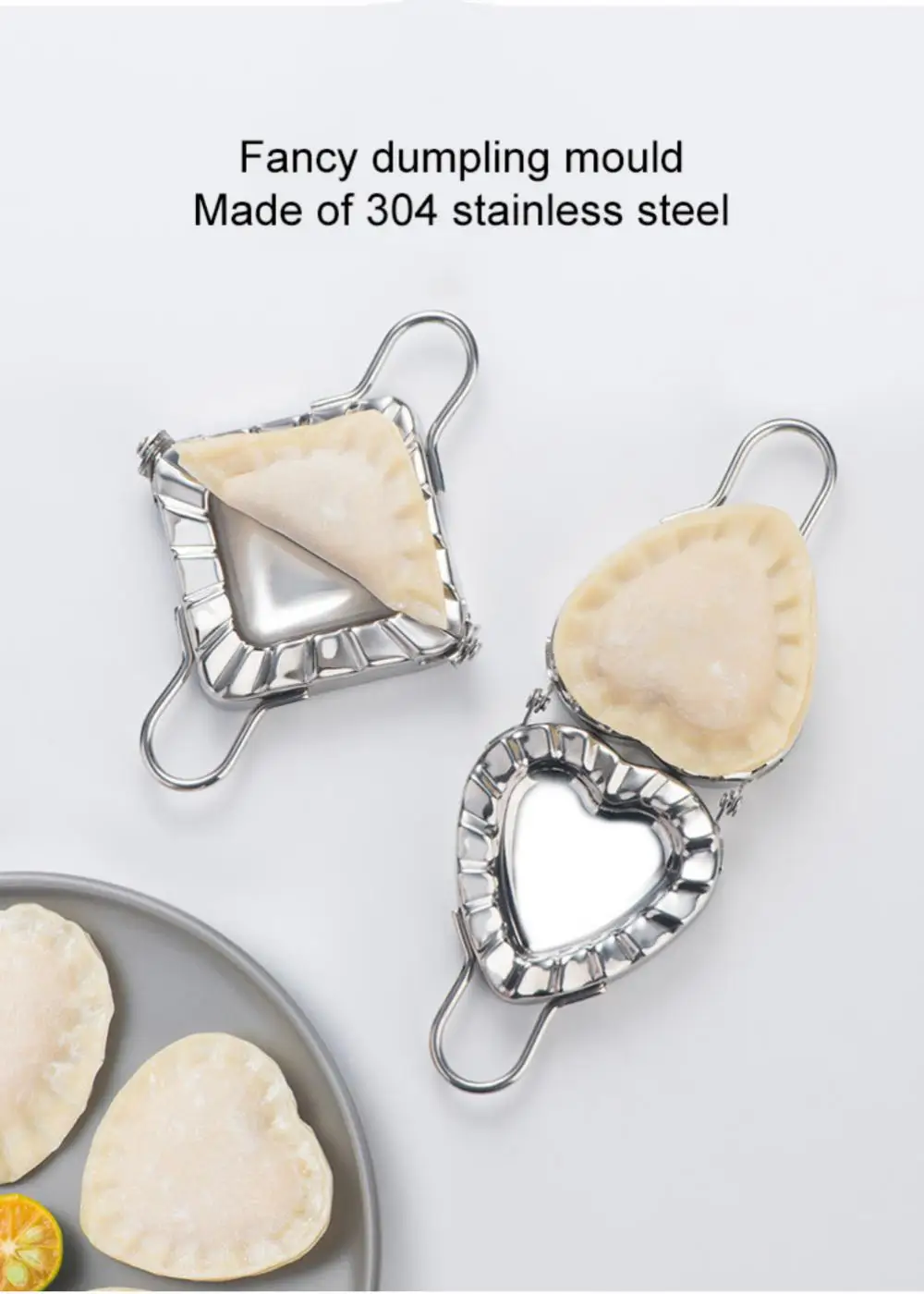 S993322915f294204bc18ad43b1e7c892c Dumpling Maker 304 Stainless Steel Dumpling Mold Press Dough Ravioli Dumpling Skin Mold Pastry Tools Dumpling Machine For Home