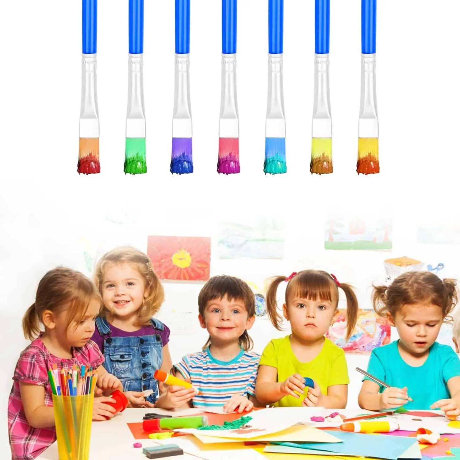 30Pcs/set Paint Brushes Set for Kids Acrylic with Flat Round Pointed Paint Brushes Pottery Craft Watercolor Oil Painting pottery coloring tool,graffiti paint tools