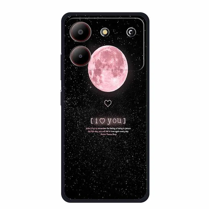 HGJTFANY Custodia + Vetro Temperato per ZTE Blade A54 (6.60), Ultra Sottile Nero Morbido TPU Silicone Bumper Case Cover con Pellicola Protettiva per ZTE Blade A54 - Galassia Fantasma