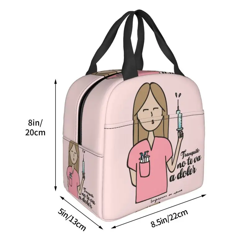 Enfermera En Apuros Doctor Nurse Lunch Bag Women Portable Cooler Thermal Insulated Lunch Box Picnic Storage Food Bento Box 3