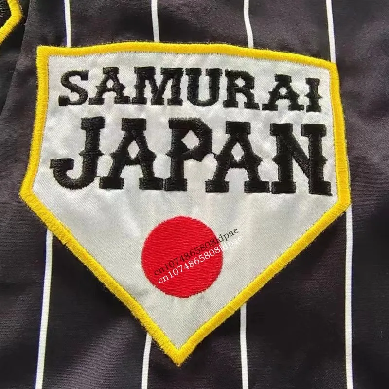Baseball Jersey Japan 16 OHTANI Oversize Outdoor Sportswear Embroidery Sewing White Stripe Black Hip Hop Street Culture T-Shirts