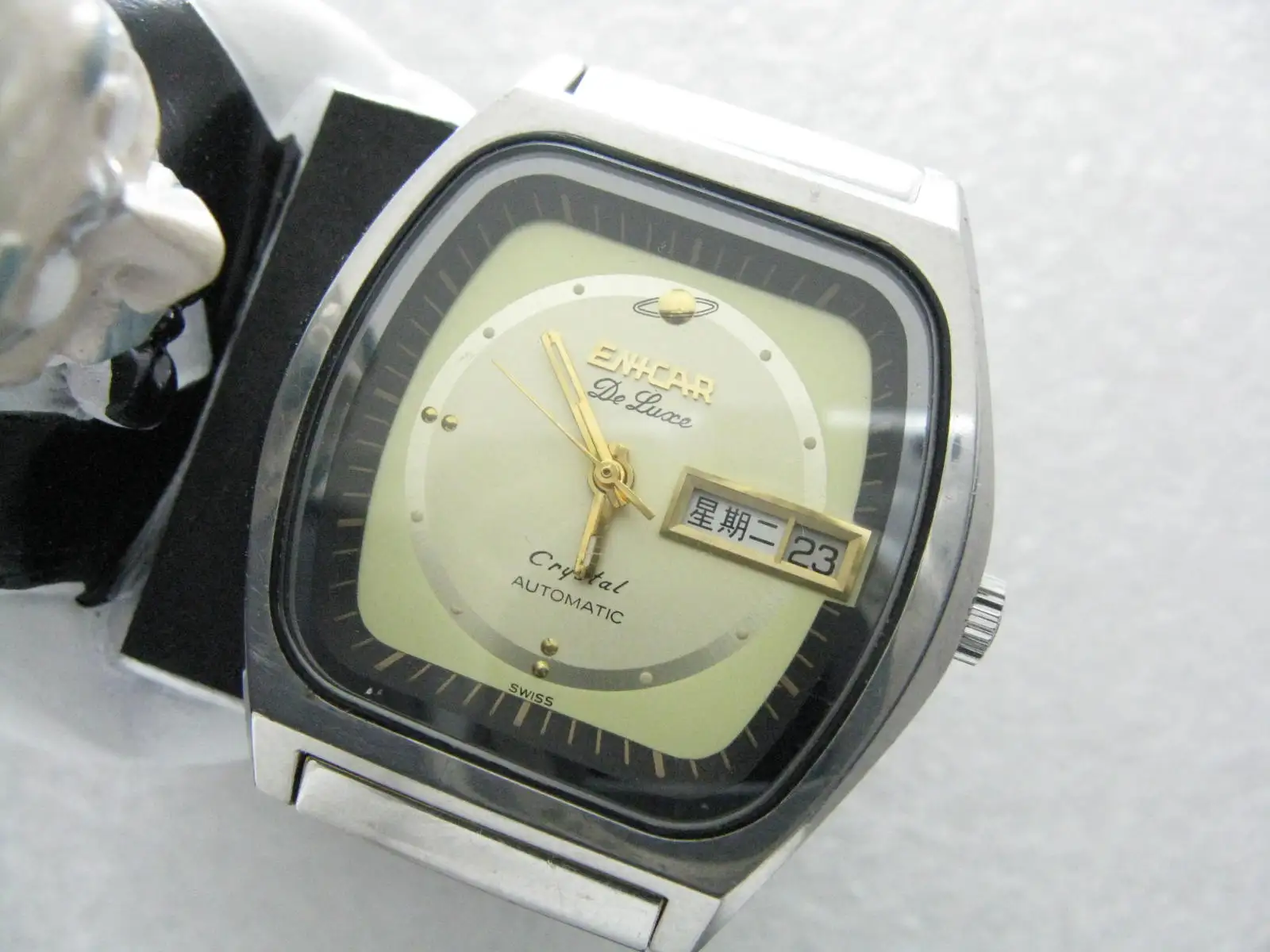 Orologio Da Uomo Meccanico Usato Automatico Enicar Vertical Tv Style (Eta 2846)