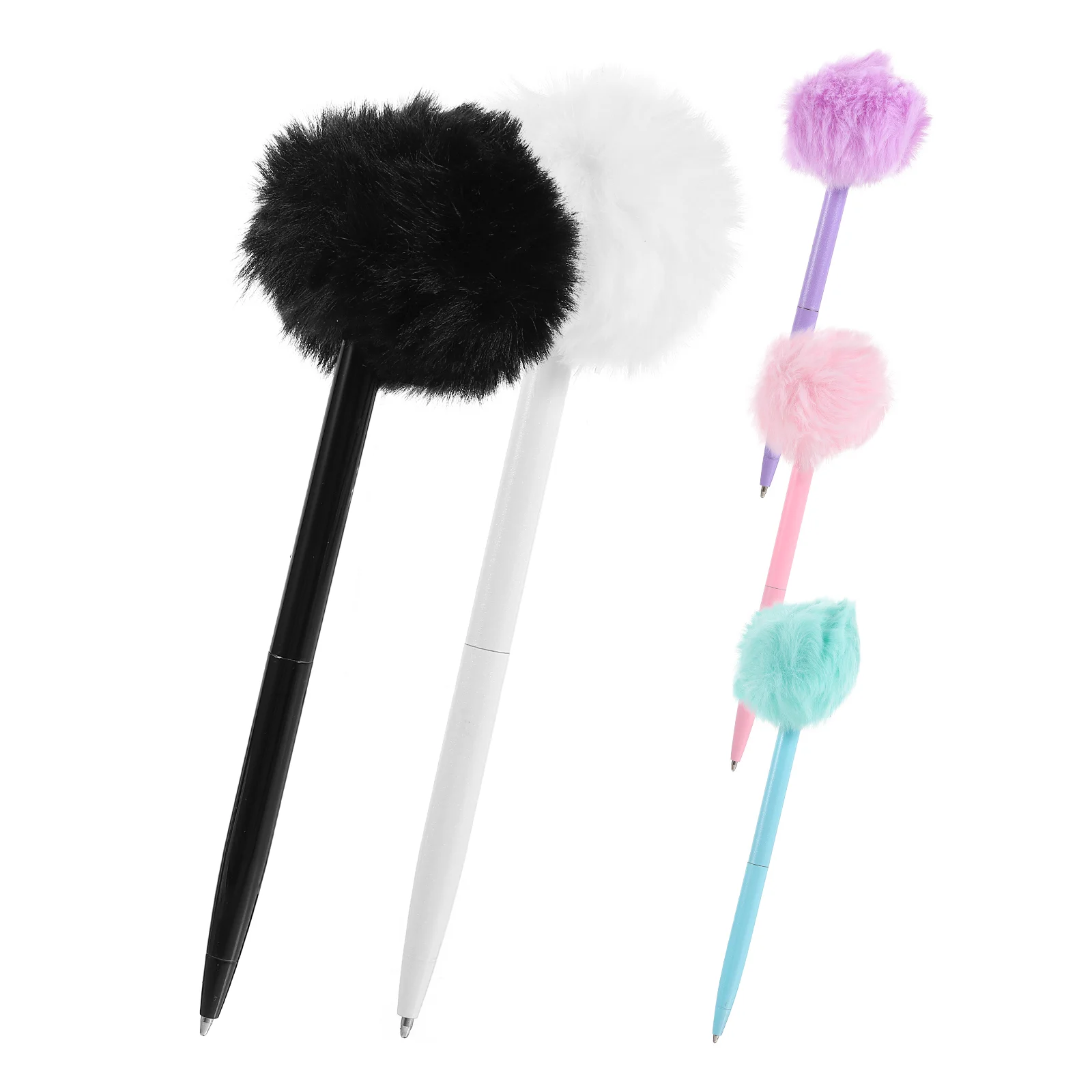 5 Pcs Ball Pen Teachers Fluffy Pens Decorate Coworkers Gifts Student Plush Writing Decorative Point