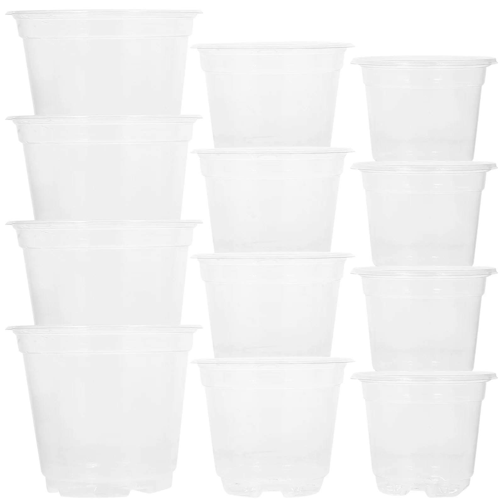 

12Pcs Plastic Planter Nursery Pots Plastic Clear Nursery Pots Garden Supplies