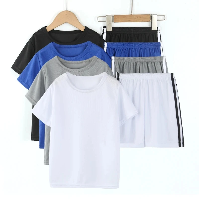 Summer CHILDREN'S Quick-drying Short-sleeved Shorts 2-piece Kids Clothing Set for Boys and Girls