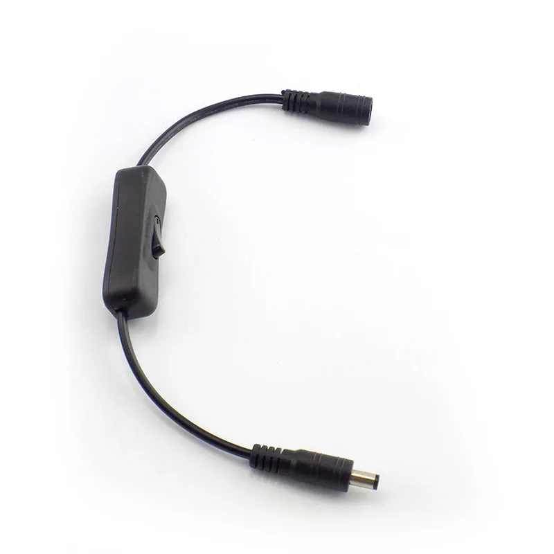 

DC 12V Female Male Power Cable 5.5x2.1mm DC Connector ON OFF Inline Switch for LED Strip Light Lamp CCTV Camera Security