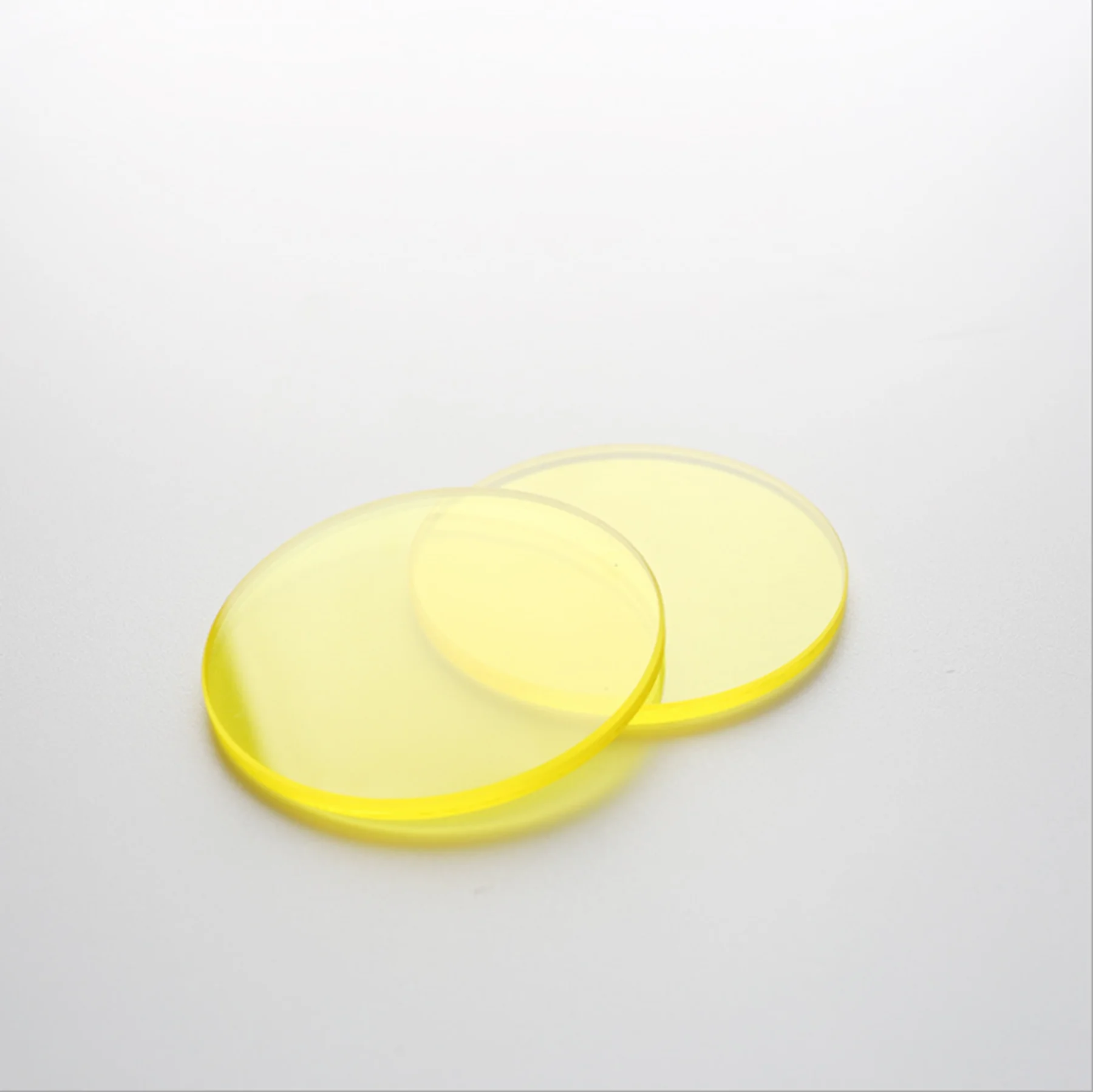 

2Pcs Total Size Diameter 27.5mm 315nm UV Low Pass And 500nm IR Infrared High Pass Yellow Filter Glass JB1 For Beauty Equipment