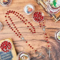 12 chapelets catholiques en bois, cadeaux religieux, chapelets sacrés avec boîtes cadeaux pour la prière, hommes et femmes 5