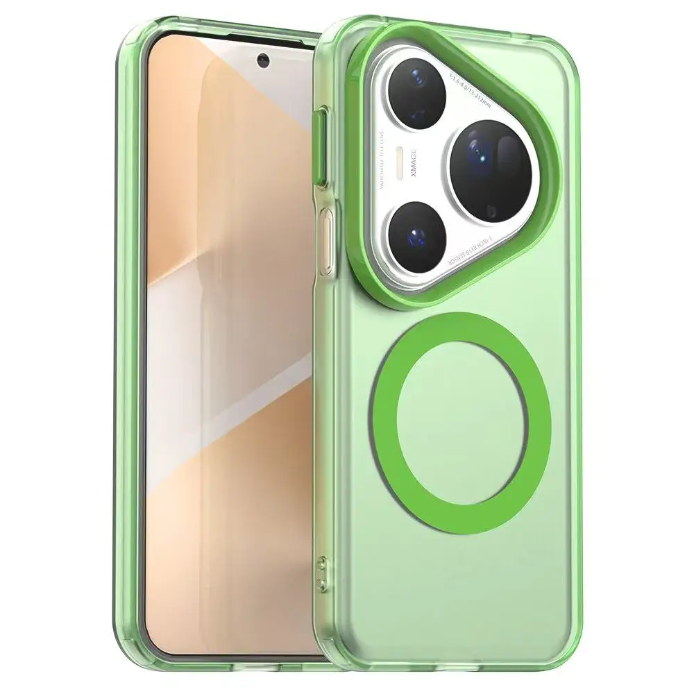 Luxury Transparent Candy Color Magnetic Shockproof Protective Phone Case