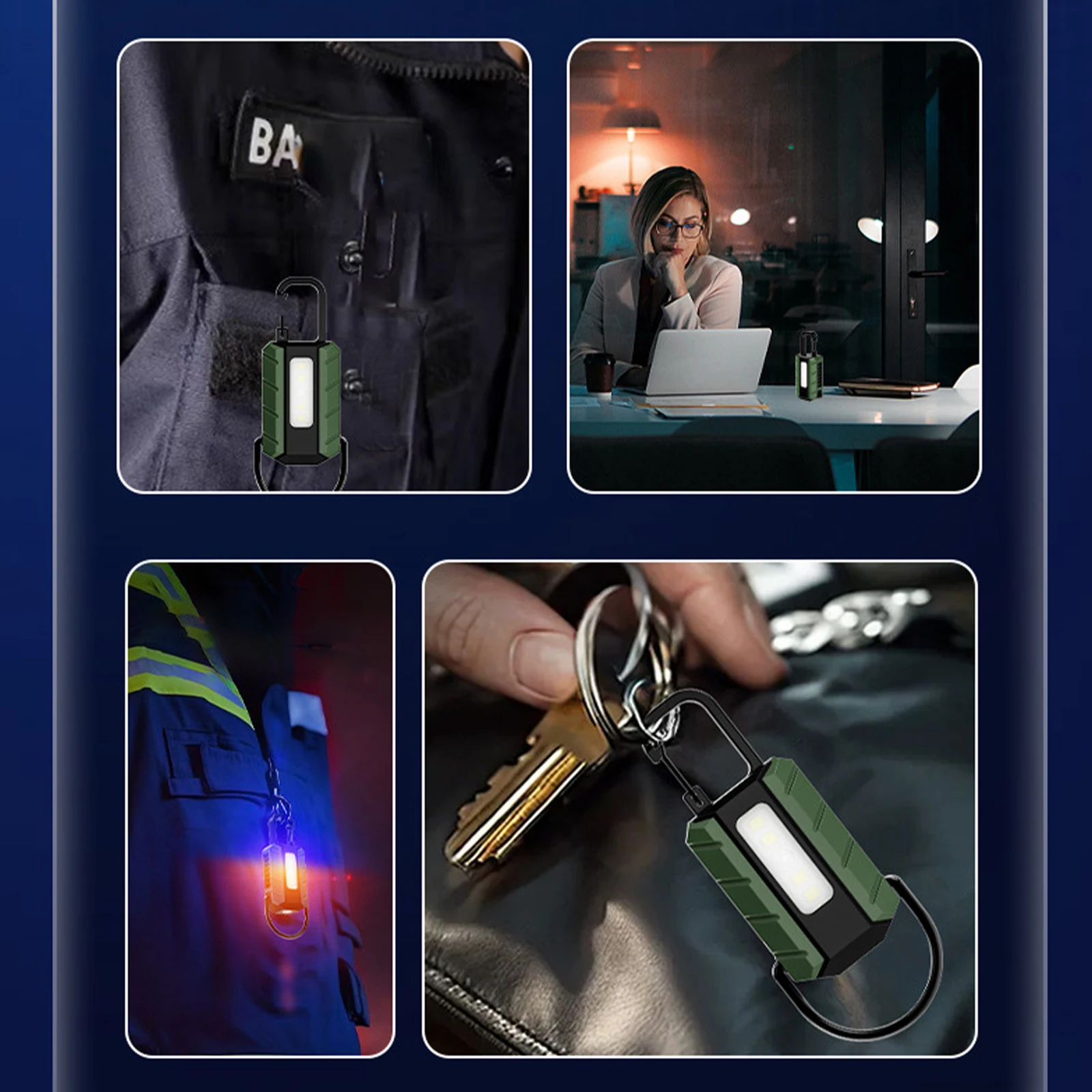 USB Rechargeable LED Keychain Flashlight for Outdoor and Emergency Use