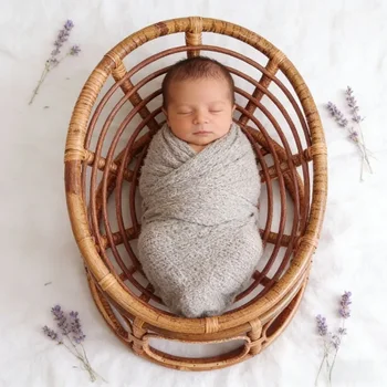 Cesto Vintage Fatto a Mano per Fotografia Neonatale, Accessori per Servizi Fotografici di Neonati e Neonate, Sedie per Neonati, Lettino per Bambole