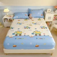 Skin-friendly Bed Cover 100% Cotton Bed Linen Elastic Fitted Sheet Boys Room Bedsheet постельное белье (Pillowcase Need Order) 1