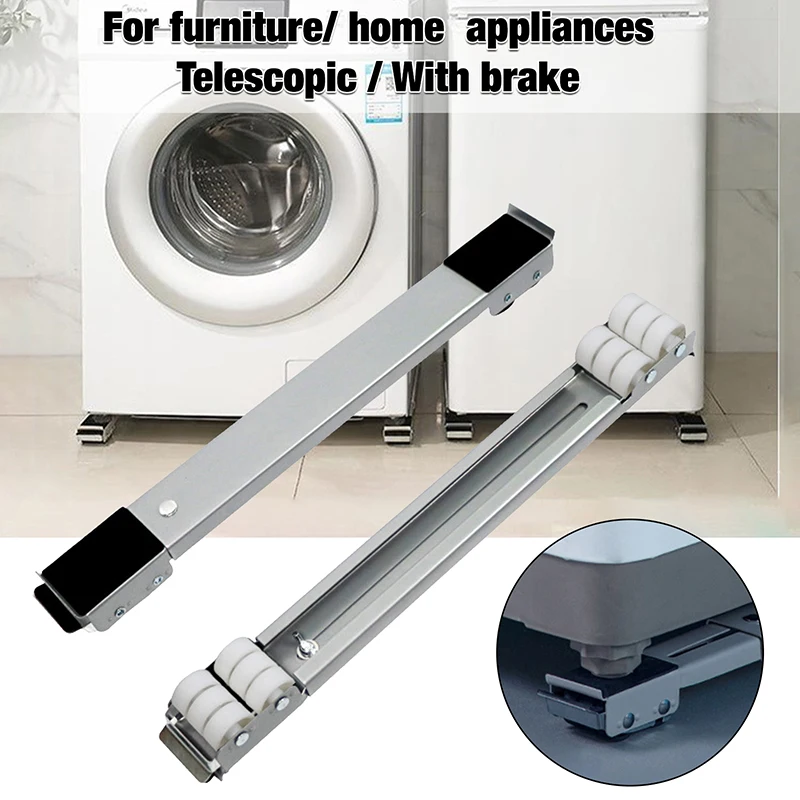 

2pcs Adjustable Washing Machine Stands Base Refrigerator Raised Base Dryer Holders Universal Home Shelf Organizer Accessories