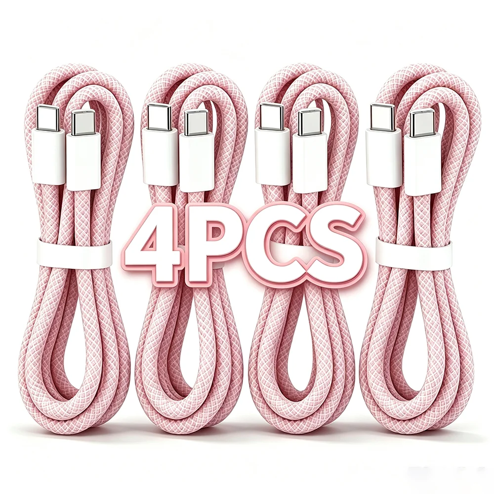 4-Pack USB-C to USB-C 60W Fast Charging Cables