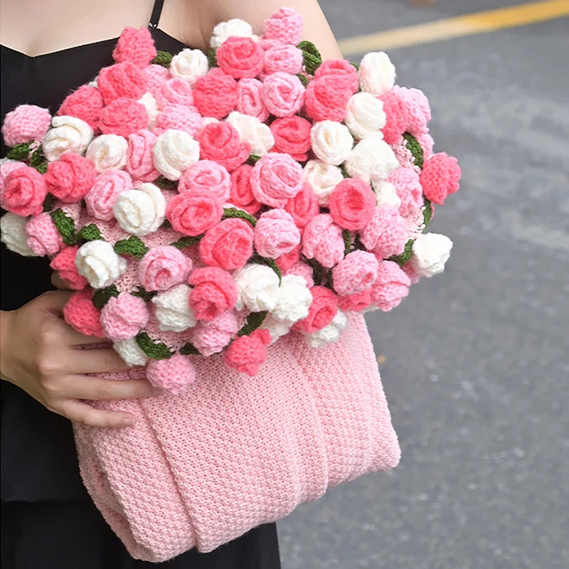 Coperta con bouquet di fiori, nuova coperta con bouquet di fiori all' uncinetto fatta a mano fai da te, morbida coperta con bouquet di rose romantico fatta a mano con tutorial video per