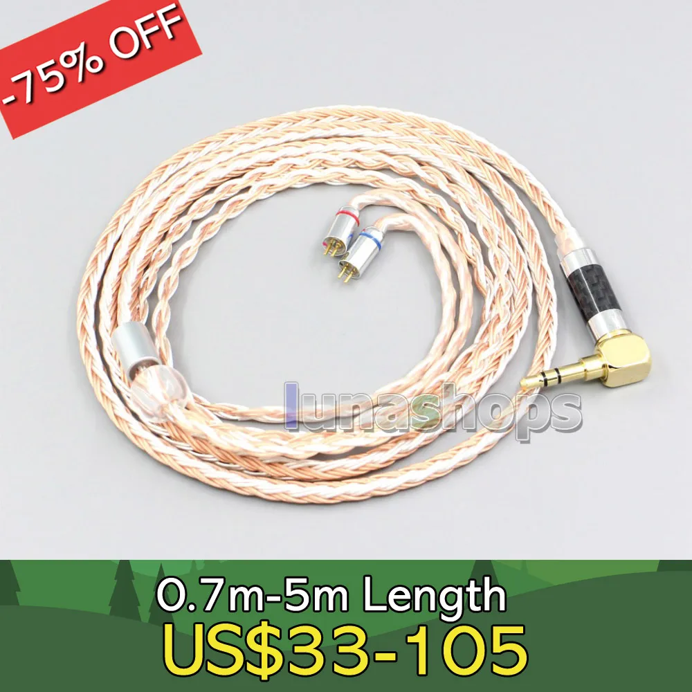 16 Core Silver Plated OCC Mixed Earphone Cable For 0.78mm 0.77mm BA Custom Flat Step JH Audio JH16 Pro JH11 Pro 5 6 7 B LN006708