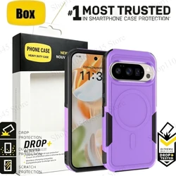 Rugged Shockproof Magnetic Case - Dual - Layer with Wireless Charging Compatibility - Google Pixel 11 (PURPLE)