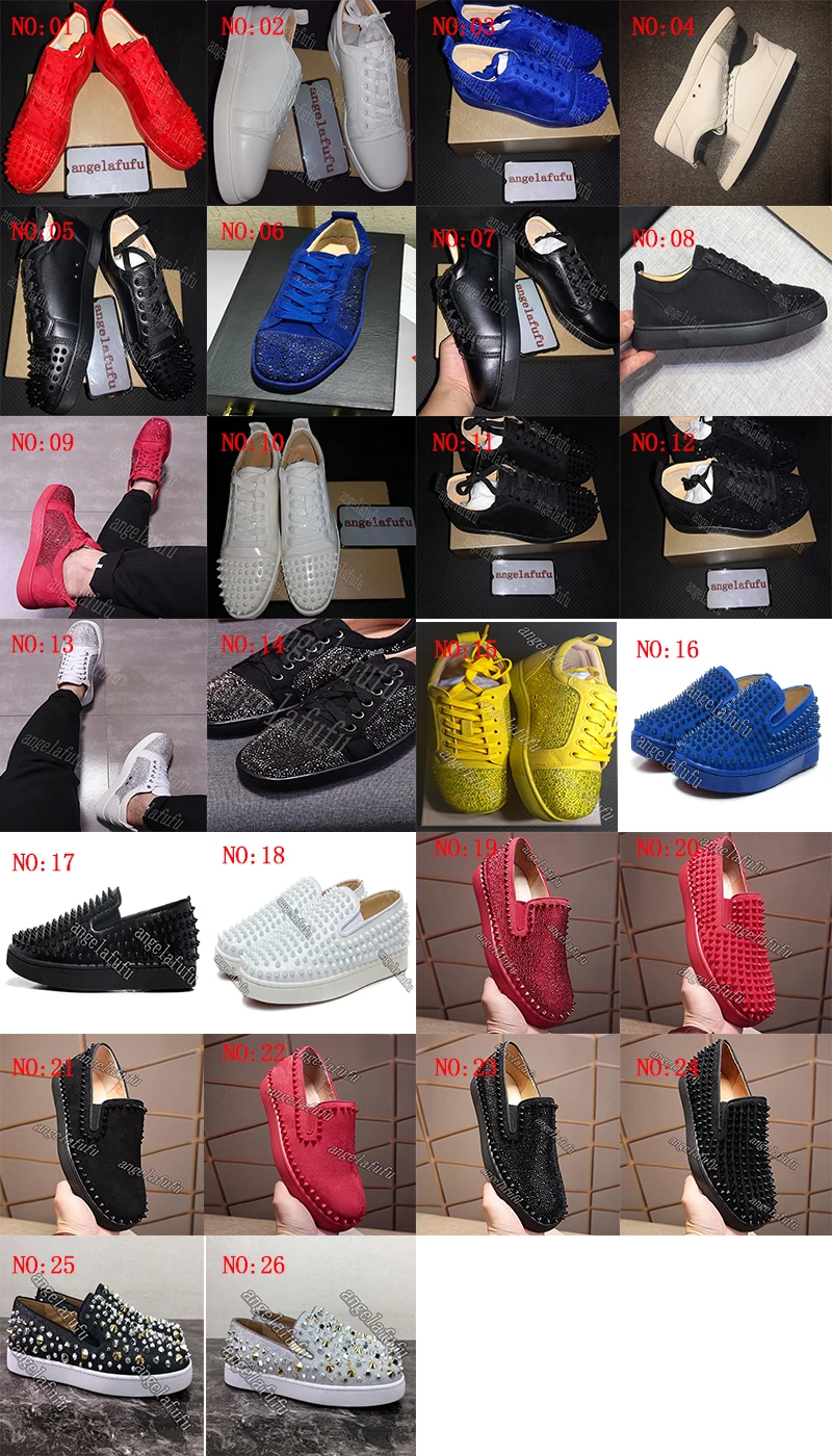 Luxury Shoes Red Bottom Shoes Men's Shoes Low Top Shoes Trendy Women's  Shoes Leather Casual Red Bottom Toe Mask Couple Sneakers