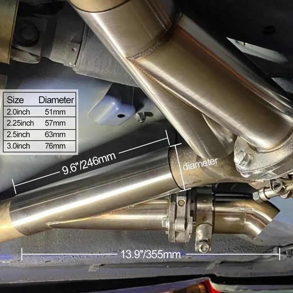 KIT SILENCIEUX D'ÉCHAPPEMENT TRI-OVALE 420MM EN ACIER INOXYDABLE POUR