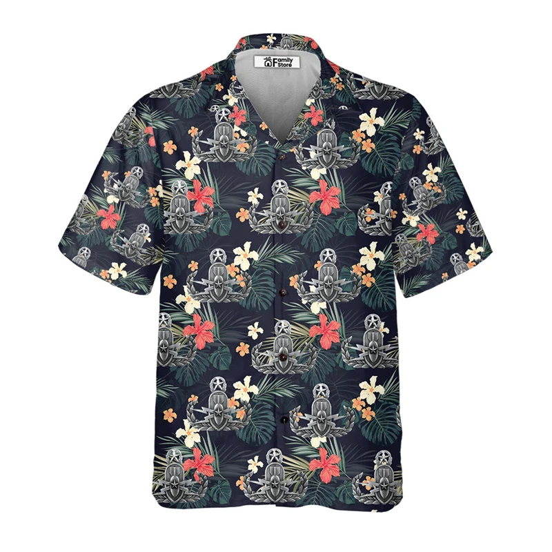 Hawaii Funny Shirt For Men 3d Print Summer Loose Hawaiian Beach Tops Casual Short Sleeve Lapel Blouse Streetwear Male Clothes 5