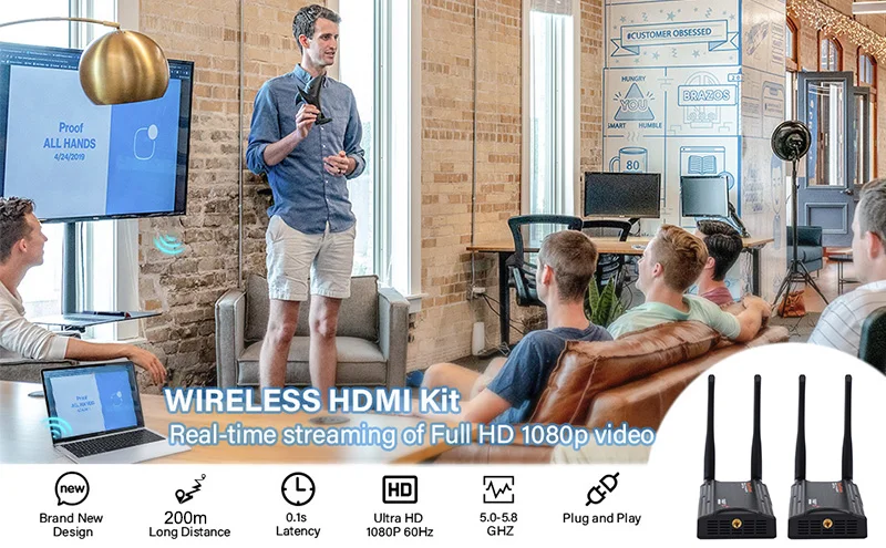 200m Wireless Wifi Adapter Video Transmitter Receiver HDMI Extender 1x4 1 To 2 3