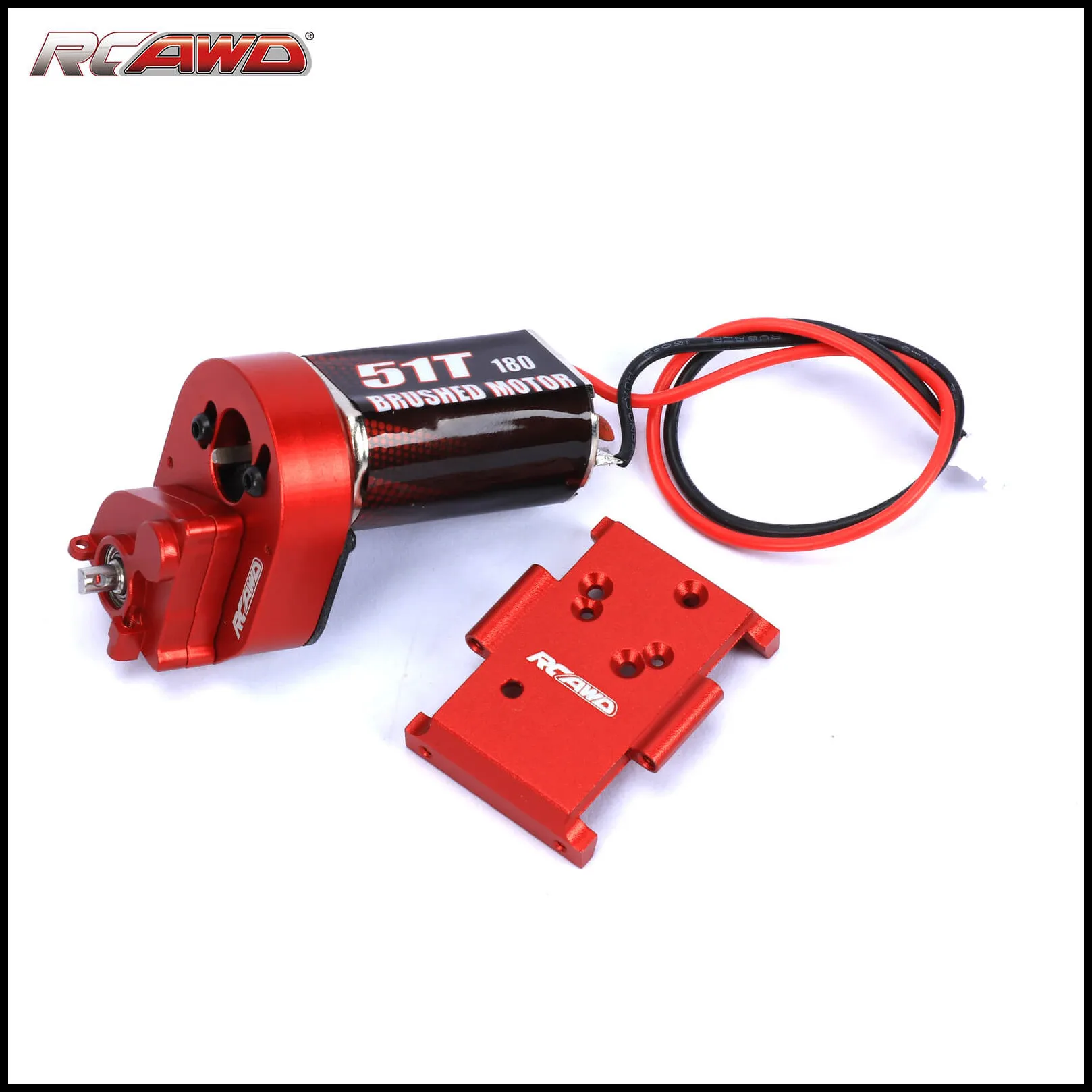 

RCAWD 51T 180 gearbox assembly+ gearbox fixing plate for Hobby Plus 1/18 CR18P Rock Van & Trail Hunter Upgrades