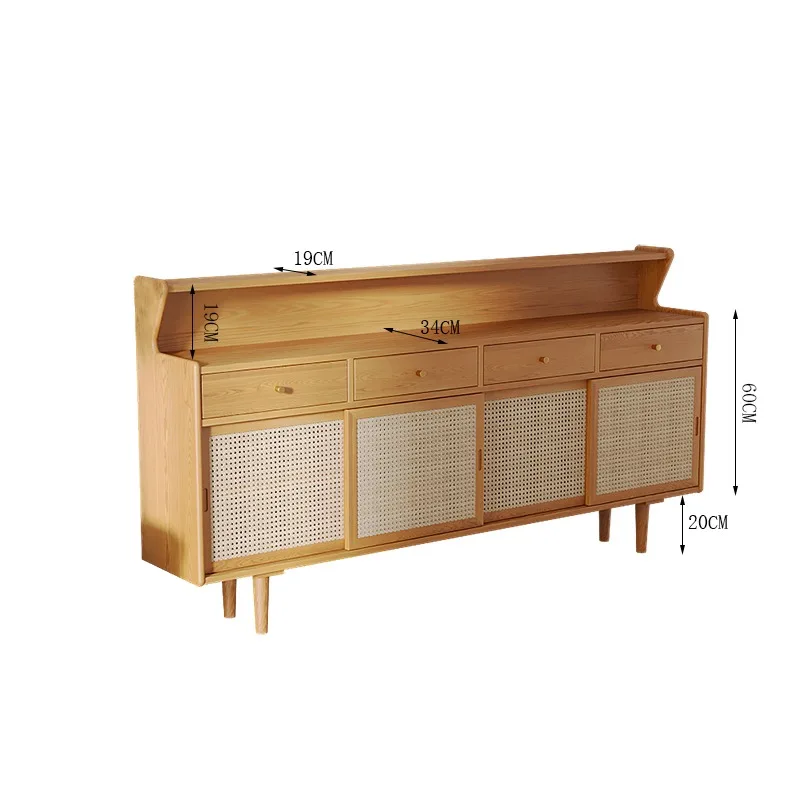 Japanese Solid Wood Sideboards Nordic Living Room Vestibule Chest of Drawers Kitchen Cabinets et Dining Room Furniture FYSB