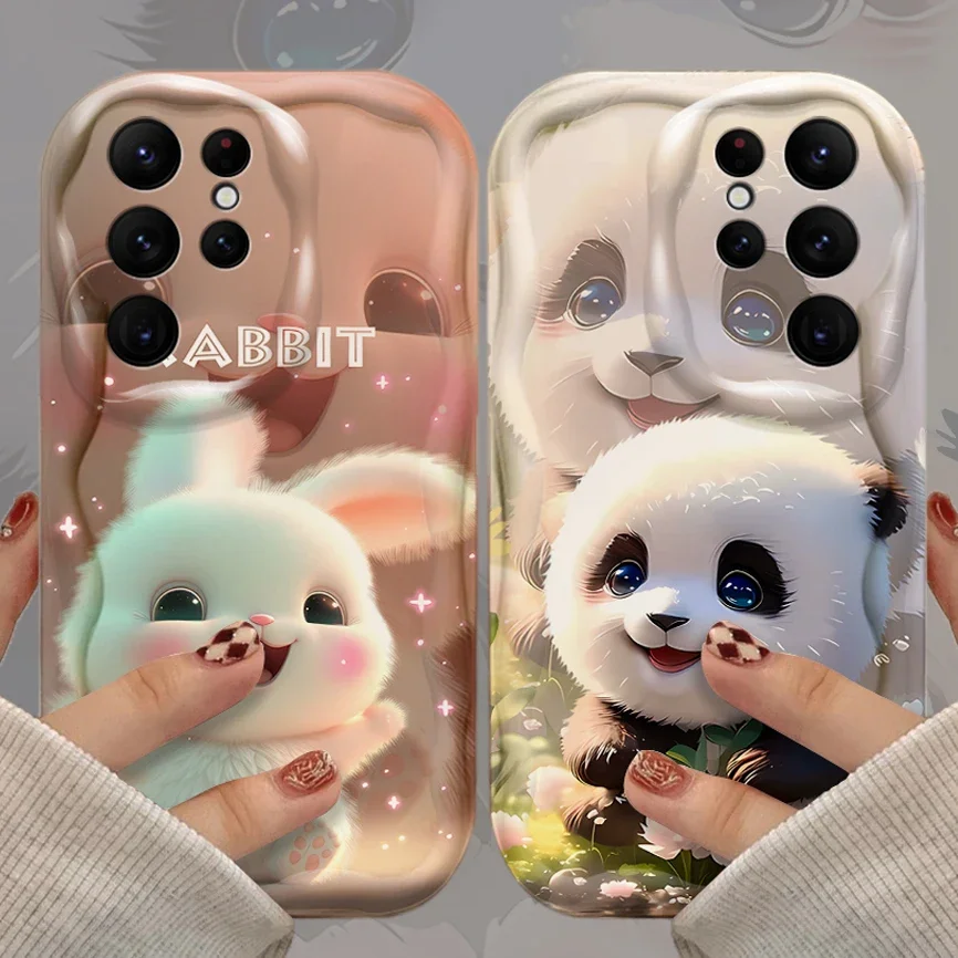 Lucky Rabbit Dog Phone Case For Samsung Galaxy S24 Ultra S23 S22 S21 Plus S20 FE A25 A55 A35 Shockproof Soft Silicone Back Cover_voghion.com