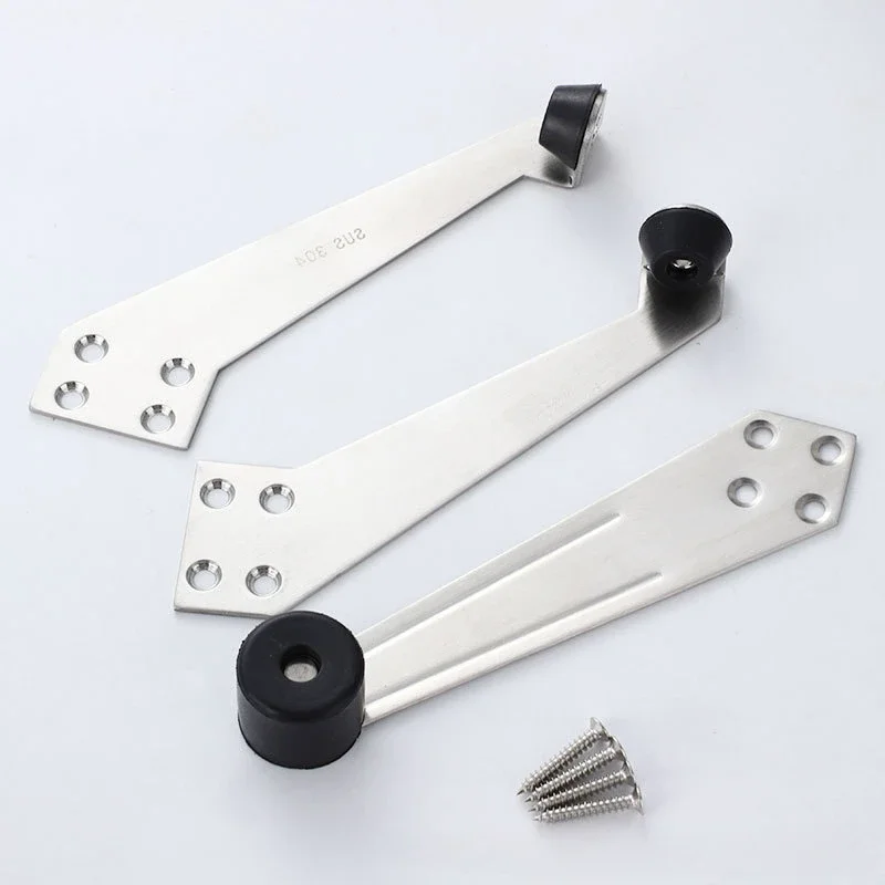 Wooden Door 304 Stainless Steel Rubber Silent er Door Stop Left and Right Anti-collision Stop 90 Degree Limiter