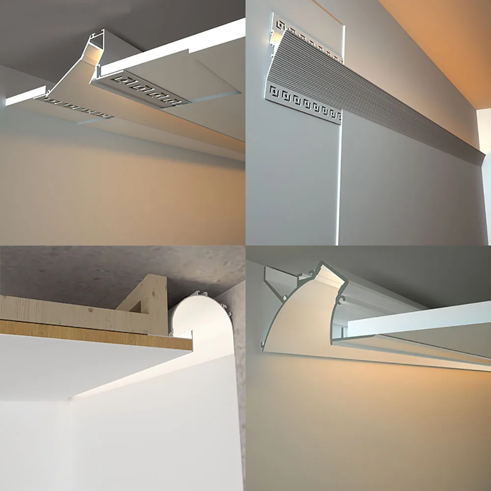 1M Einbau Led Aluminium Profil Kanal Halter für Indoor Hause Decke Wand  Hintergrundbeleuchtung Bar Linear Licht Indirekte Decor Beleuchtung -  AliExpress