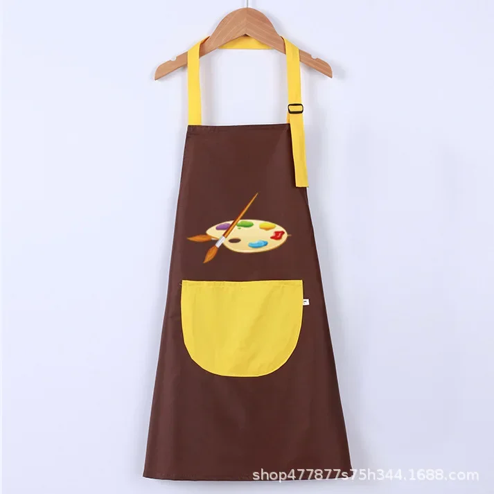 Waterproof Children's Apron Sleeveless Studio Painting Clothes Printed Bibs for Kids Large Size Child Apron