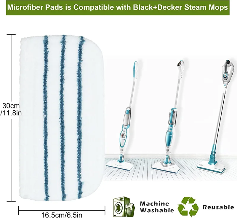 BLACK+DECKER 2 STEAM-MOP REPLACEMENT PADS | WASHABLE MICROFIBER CLEANING  SMP20