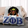 Zeta Phi Beta Pattern Blanket  Fashion Bed Sofa Air Conditioning Fashionable Leisure Picnic Travel Napping Soft Flannel Throw 3