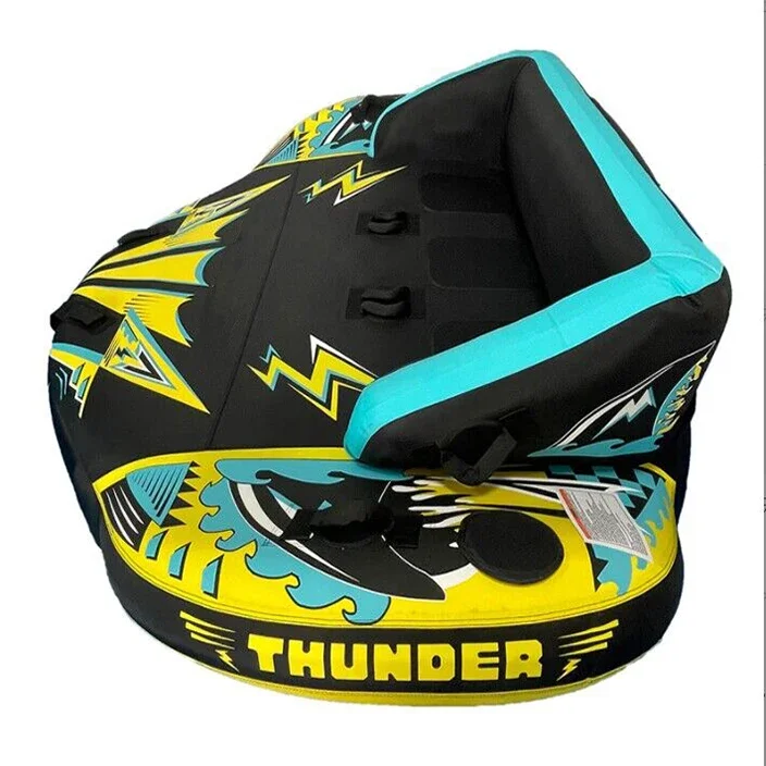 Hot Selling 3 person inflatable water ski ring with air pump + tow rope adult water sea surfing paddling Jet Ski