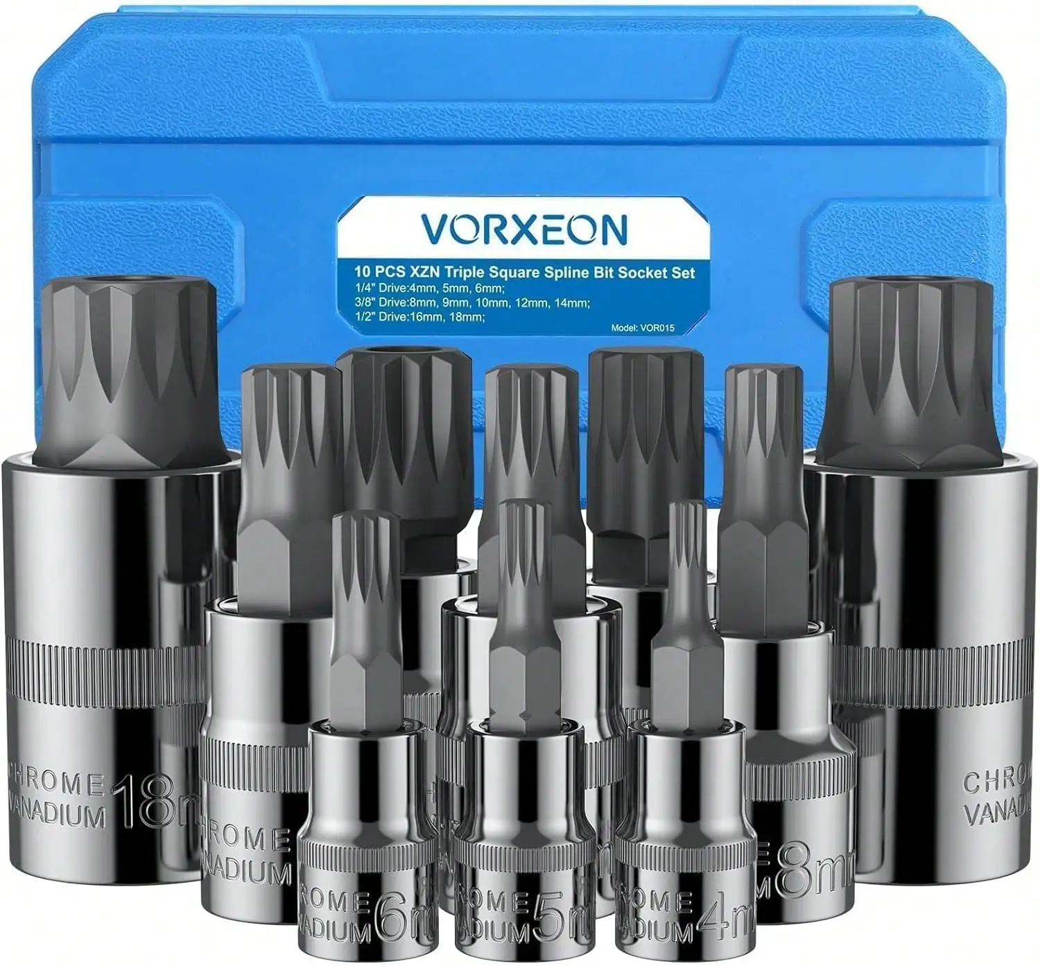 XZN Triple Square Spline Bit Socket Set Image 1