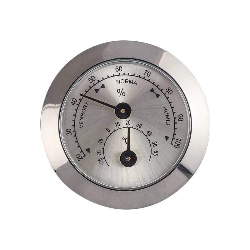 HumidorCigarHygrometerMiniPortableMechanicalHygrometerRound