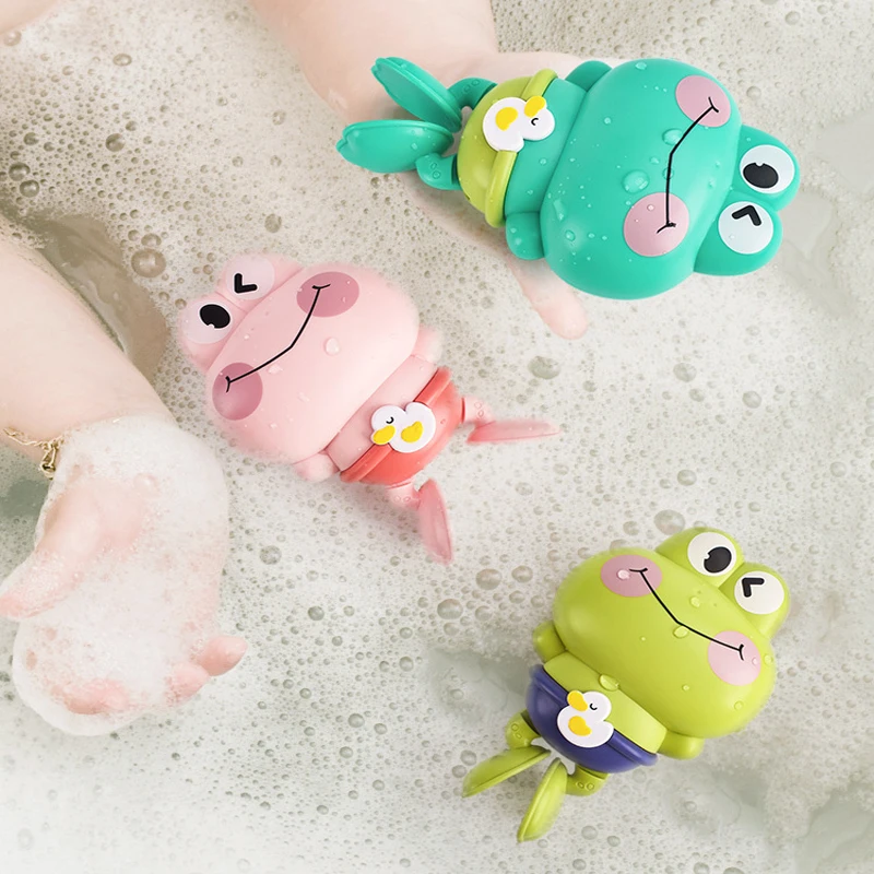 Baby Bath Toys Kids Swimming Pool Clockwork Animals Toys Cute Bathing Frog Children Bathroom Shower Bathtub Water Play Game Toys 2