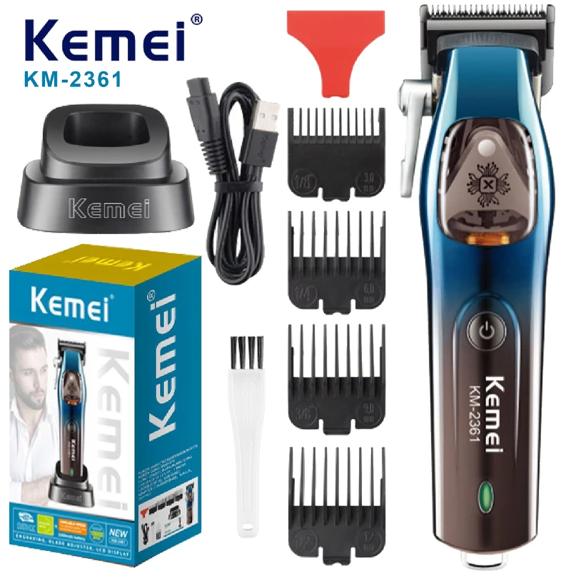 Kemei 바디 헤어 트리머 헤어 클리퍼, 전문 민감한 부위 전기 이발 기계, 충전베이스 포함 방수 트리머