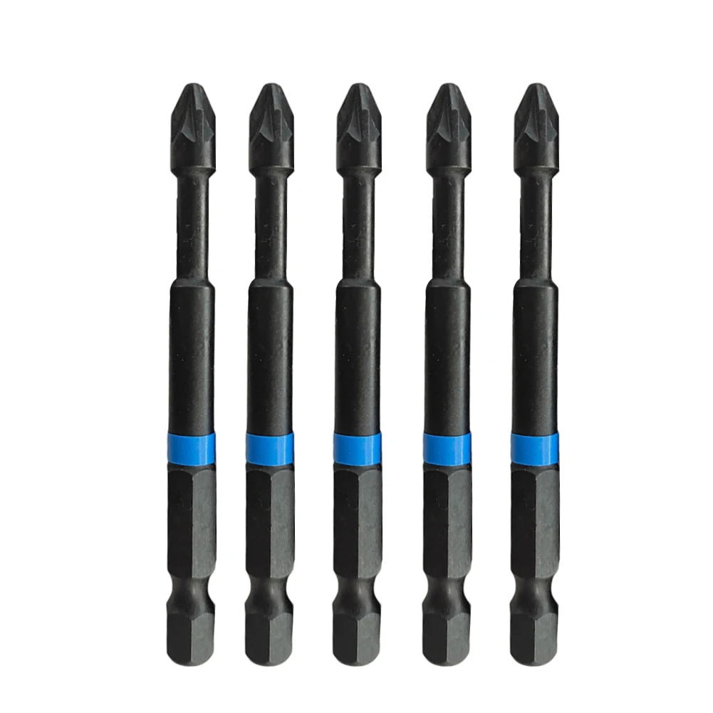 5 stücke PZ 1 PZ 2 PZ3 Schraubendreher-bits 75mm Set 1/4 Zoll Sechskantschaft Magnetische Legierung Stahl Fahrer Bit handwerkzeuge – Detail 5
