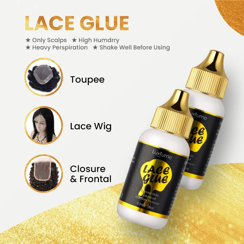 Front Lace Wig Glue Waterproof Extra Strong Hair Glue Adhesives Strong Ultra Hold Lace Wig Hair System 38ml hair glue