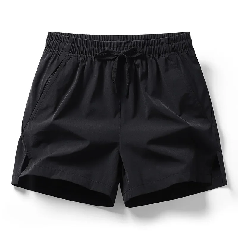 Ice Silk Thin Short Pants Men's Three Four Split Sports Running Fitness Training Basketball Pants Quick Dry Breathable Elastic