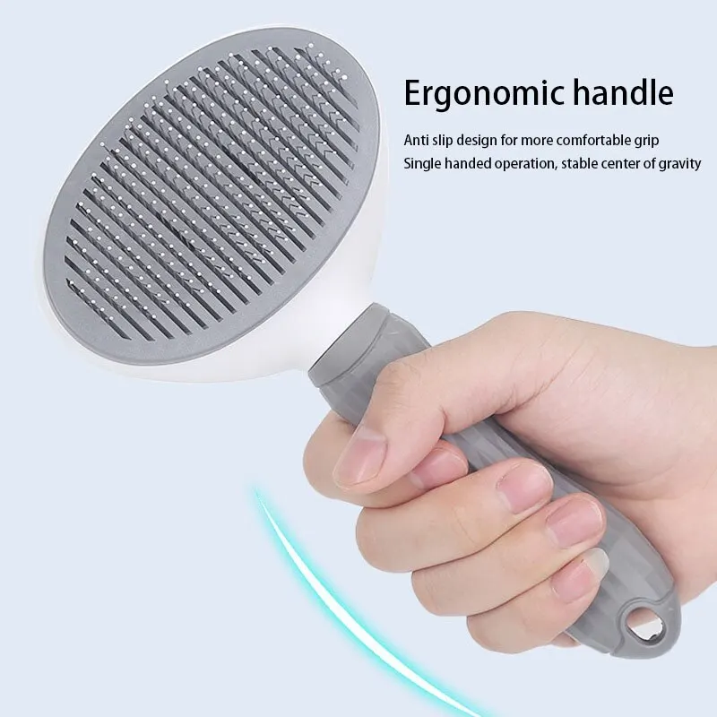 Pet Comb Automatic Hair Removal Comb Stainless Steel Needle Cat Cleaning Household Goods One Click Hair Removal Dog Grooming Comb Travel Hair Comb