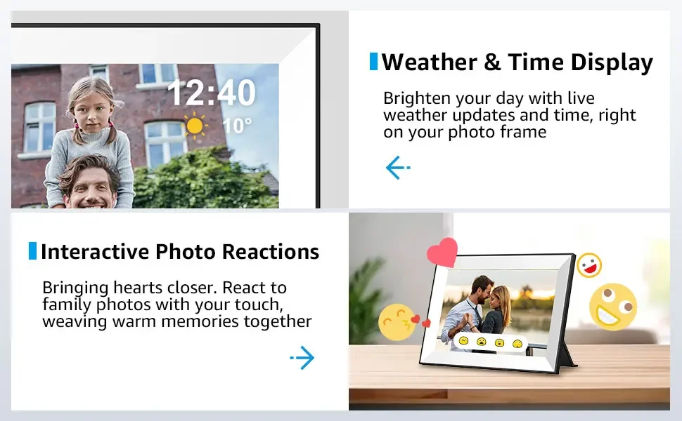 Description Picture 6 of itemFrameo 10.1 Inch Electronic Photo Frame Digital Smart Picture WiFi HD IPS Touch Screen Photo 1080P Video 32GB Auto Rotation Gift