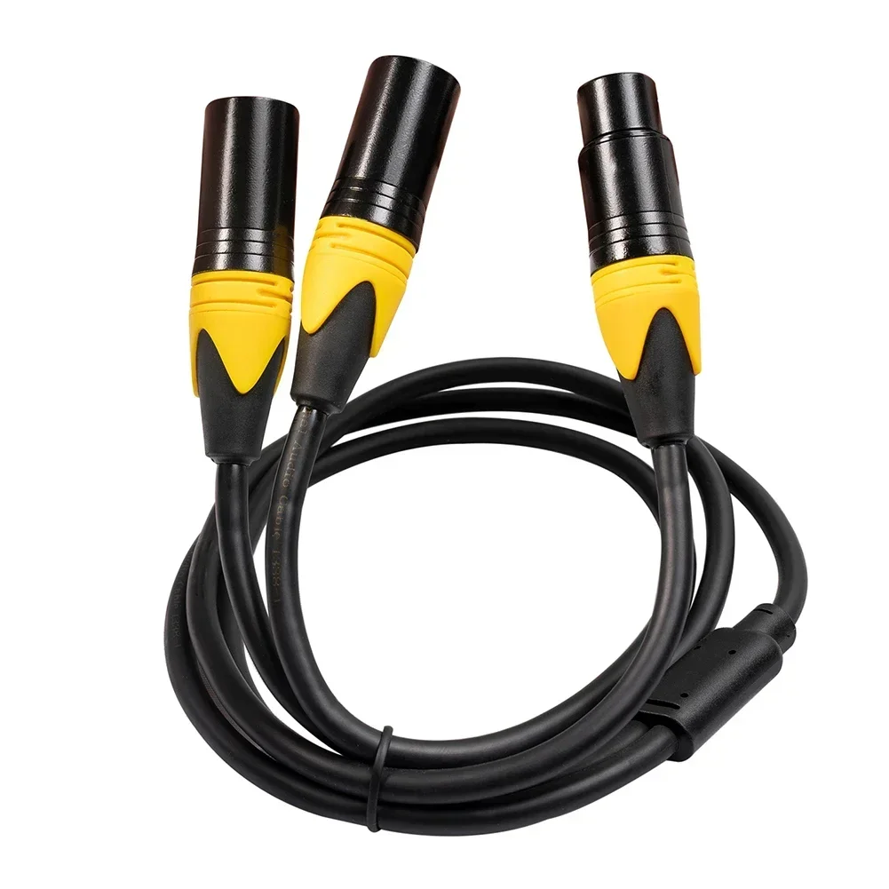 XLR Splitter Cable XLR Splitter 3 Pin XLR Female To Dual Male Y Splitter Balanced Mic Cable 3FT 100CM Instruments Microphones Cables Signal
