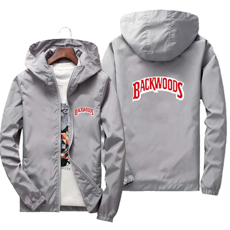 2024 BACKWOODS Printed Spring/Summer Men's Zipper Hoodie Slim Coat Clothing Men's Windproof Casual Street Jacket 7XL
